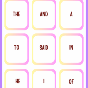 High frequency words - English