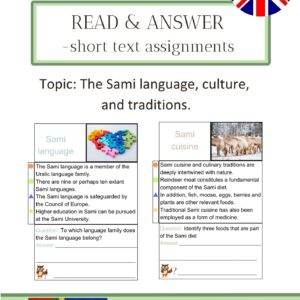 Read & answer 4 - short text assignments - The Sami language, culture, and traditions