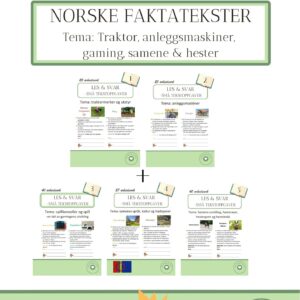 SAMLEPAKKE: 5 norske faktatekster med tema: traktor, anleggsmaskiner, gaming, samene og hester