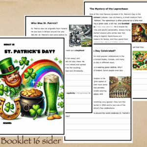 What is St.Patrick´s day? Booklet - tekst/spørsmål/oppgaver -ca 5.-7.trinn