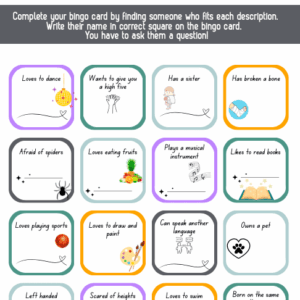 Bingo - get to know your classmates