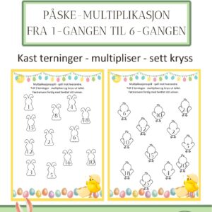 Påske – multiplikasjon med 1- til 6 gangen