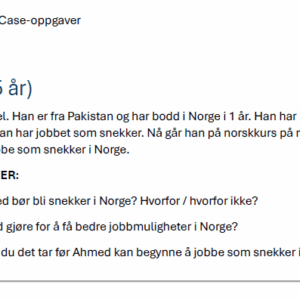 Case-oppgaver "Yrker og utdanning"