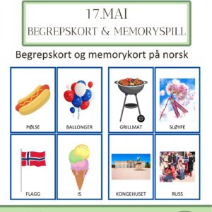 17.mai – begrepskort & memorykort