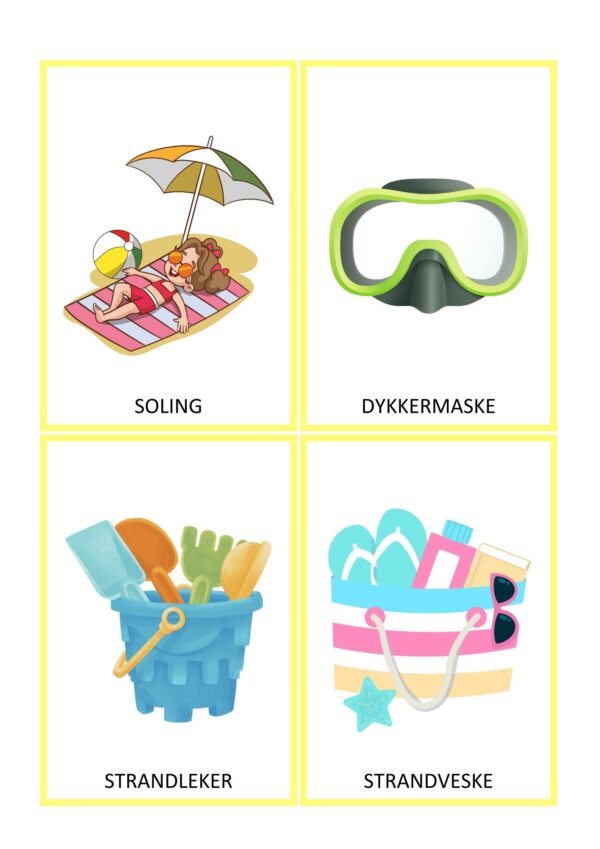 Sommer - begrepskort og memoryspill - på norsk & engelsk - Bilde 6