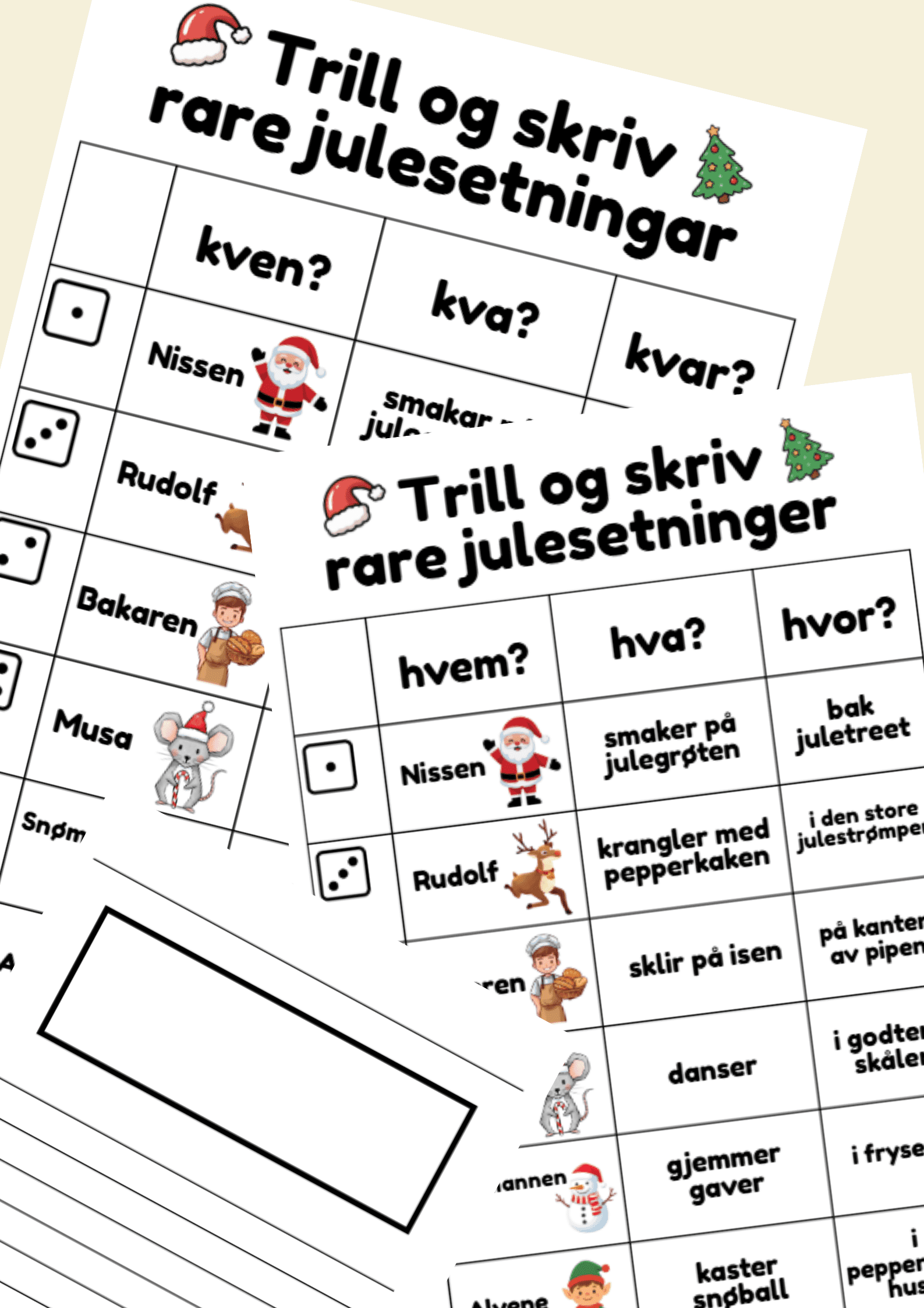 Trill Og Skriv Rare Julesetningar nynorsk Og Bokm l 